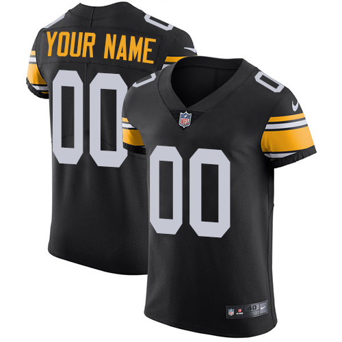 Men's Pittsburgh Steelers Black Alternate Vapor Untouchable Custom Elite NFL Stitched Jersey